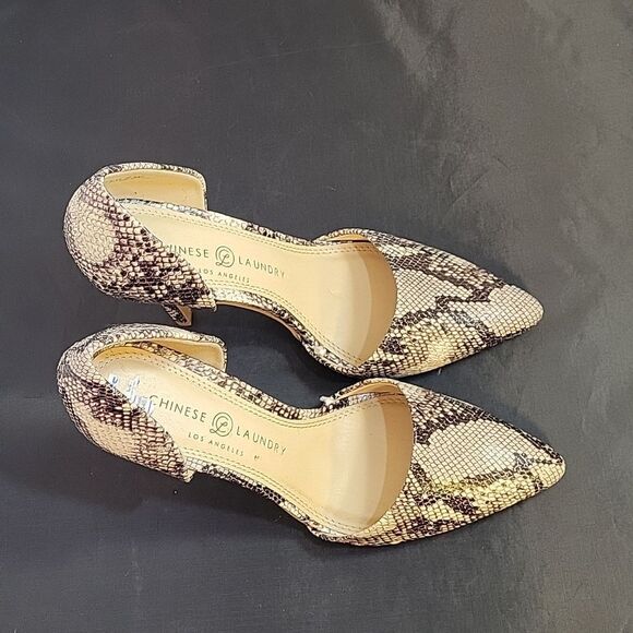 BRAND NEW CHINESE LAUNDRY SNAKESKIN HEEL D'ORSAY POINTED TOE PUMP - Picture 5 of 13